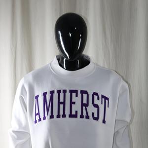 Sweat-shirt à col montant AMHERST ASH GREY 100% coton, broderie appliquée violette, col large, URBAN PRODUCTIONS - Product Image 2
