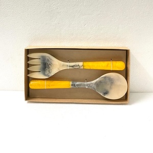 Cuillère et fourchette à salade au design unique, ustensiles de service pour la maison et l'hôtel, cuillère et fourchette à salade en résine alimentaire - Product Image 3