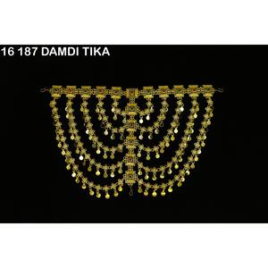 Chaîne de cheveux de mariée ethnique classique, bijou de tête traditionnel artisanal, Tikka Damdi plaqué or lourd, bijou de tête de mariée haut de gamme - Product Image 6