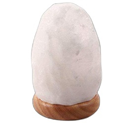 Authentic Himalayan white salt lamp handcrafted from natural salt <b>crystal</b> with a polished finish and durable wooden base for dis - Product Image 2