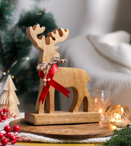 Portavelas Navideño de Madera de Mango FAIZA CRAFT para Decoración del Hogar, Hecho a Mano con Formas Redondas/Estrella/Corazón, Logotipo y Tamaño Personalizables - Product Image 4