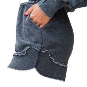 Conjunto de Sudadera con Capucha y Pantalones Cortos para Mujer, Ropa Informal, Sudadera con Capucha y Pantalones Cortos con Lavado Ácido, Conjunto Casual Personalizado para Mujer 2026 - Product Image 4