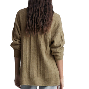 Cardigan décontracté pour femme, col en V, tricot côtelé, boutonné, manches longues, respirant, chaud, doux, confortable, luxueux, automne-hiver - Product Image 4