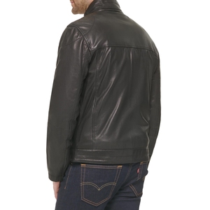 High Quality Plus Size <b>Men's</b> Leather Jacket Canvas Stand Collar with Outdoor Use Winter Season jacket for <b>men</b> - Product Image 2