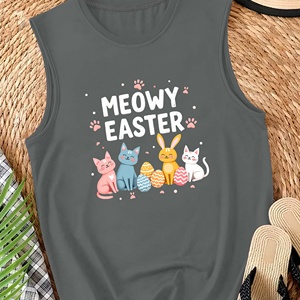 MEOWY PASCUA con gatos y huevos Chaleco casual para mujer - Product Image 3