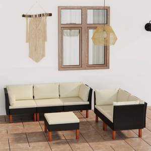 Conjunto Modular de Muebles de Jardín de Ratán PE Negro, Elegante y Duradero para Exteriores - Product Image 1