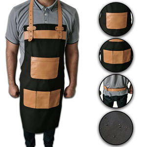 Delantal de Cocina de Cuero Vacuno Resistente al Agua, de Alta Calidad, Personalizado al por Mayor, con Forro de Algodón, Moderno, para Carnicero - Product Image 5