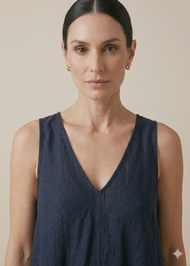 Vestido Largo de Estilo Vintage para Mujer, Sin Mangas, Cuello en V, Corte Holgado, Transpirable, Ropa Formal de Verano, Tela Personalizada OEM - Product Image 2