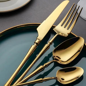 Elegante Colección de Cubiertos Dorados, Decoración de Mesa de Lujo para Restaurante, Boda, Evento, Venta al por Mayor, Exportación - Product Image 1