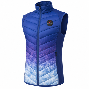 Chaleco Acolchado sin Mangas para Hombre, Cuello Alto, Cierre Frontal con Cremallera, Cortavientos, Chaqueta Deportiva de Invierno para Exteriores - Product Image 2