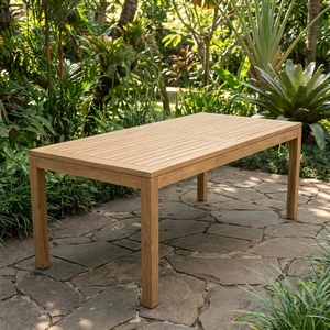 Mesa de Comedor Rectangular Extensible de Madera de Teca Sólida con Diseño Moderno y Acabado Bien Pulido para Uso en Exteriores TAB25 - Product Image 5