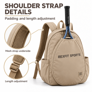 Bolsa Deportiva Personalizada con Estampado, Mochila para Raqueta de Squash con Soporte Frontal para Raqueta, Correas de Hombro de Malla y Bolsillos Laterales - Product Image 2