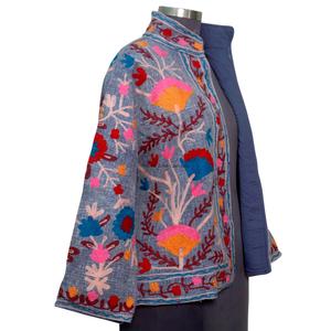 New Trending Handmade Suzani Embroidery TNT <b>Jacket</b> for Women Breathable Cotton Unisex Coat Ethnic <b>Short</b> <b>Jacket</b> for women Gifts - Product Image 5