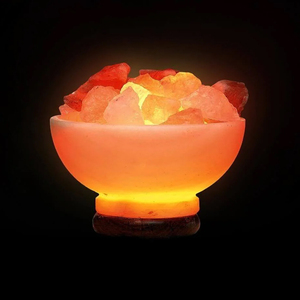 Bol à feu décoratif en cristal de l'Himalaya naturel, lampe en sel de l'Himalaya à lueur chaude pour le salon, la chambre et le spa - Product Image 1