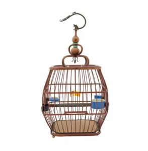 Cage à oiseaux décorative en fer et bois de couleur marron pour le jardinage, aspect antique, élégance pour votre jardin - Product Image 4