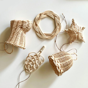 Set of hand woven rattan <b>christmas</b> ornament eco friendly decor ornaments cheapest price for sale - Product Image 1
