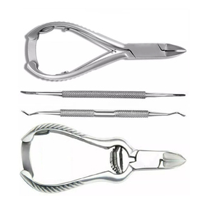 Ensemble de pédicure en acier inoxydable, lime à ongles, coupe-ongles, 5 pièces, kit de podologie, instruments de podologie de haute qualité en acier inoxydable - Product Image 1