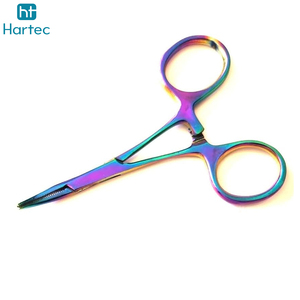 Ensemble de pinces de pêche multicolores arc-en-ciel en acier inoxydable, pinces hémostatiques à mâchoires courbées et droites, outils de retrait d'hameçons profonds - Product Image 4