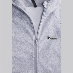 Sweat à capuche zippé personnalisé de haute qualité, coupe classique, poignets élastiques, poche zippée, décontracté, sans cordon, en coton et polyester pour homme - Product Image 4