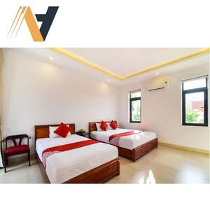 Madera dura proyecto suburbano OEM ODM madera nuevo diseño estilo conciso armario mesita de noche tocador TV Mesa Hotel dormitorio muebles - Product Image 3