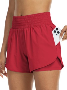 Shorts Deportivos de Cintura Alta para Mujer, Diseño en Capas, Anti-Exposición, con Bolsillos, Ecológicos, para Yoga y Running - Product Image 2