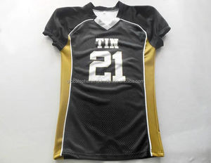 Uniformes de football américain sur mesure, maillots respirants à manches courtes, tailles plus grandes, 100% polyester, antibactérien, évacuation de l'humidité - Product Image 1