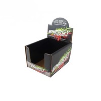Boîte de présentation PDQ en carton pour chocolats et bonbons, emballage de vente au détail prêt à l'emploi avec système de déchirement pour barres énergétiques