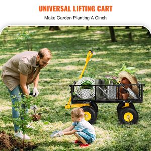 Carrello da Giardino in Acciaio Resistente con Capacità di 227 kg, Convertibile in Carrozzina Metallica 180 con Lati in Rete Rimovibili - Product Image 2