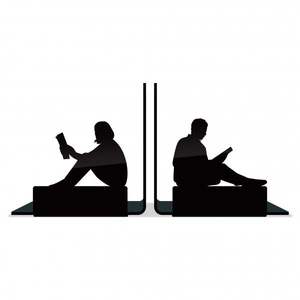 Silhouettes décoratives uniques en métal représentant des personnes lisant, serre-livres pour la maison, le bureau, la bibliothèque, décoration de bureau à prix avantageux - Product Image 1