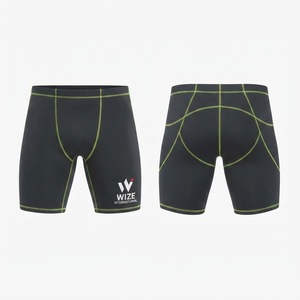 Shorts de compression noirs pour hommes, nouvelle collection, logo personnalisé, faible MOQ, shorts de compression ajustés pour la course et la gym - Product Image 3