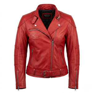 Women's Slim Fit Leather <b>Biker</b> <b>Jacket</b> | High Performance Racing Apparel | OEM - Product Image 1