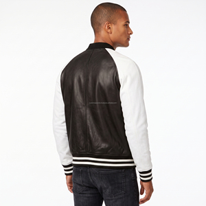 Chaqueta Varsity de Cuero Vacuno y Lana con Cremallera Frontal y Bordado de Dragón Personalizado para Invierno, Venta al por Mayor B2B, Ropa de Calle Premium, OEM - Product Image 5