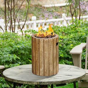 Brasero portable au propane de 10 000 BTU, aspect bois, colonne de feu en oxyde de magnésium avec pierres de lave - Product Image 2