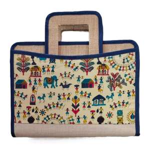 Stylish Corporate Jute <b>File</b> Organizer Bag for Business Documents - Product Image 1