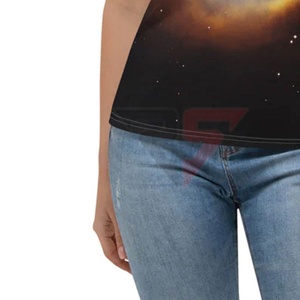 Camisetas de sublimación de poliéster en blanco con cuello en V de la mejor calidad, camisetas lisas para mujeres y mujeres - Product Image 6