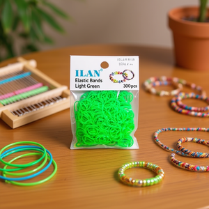 Elastici ILAN Verde Chiaro 300 Pezzi per Lavori Artigianali e Creazione di Gioielli - Product Image 2