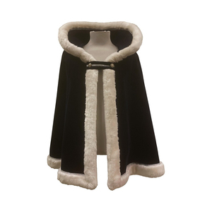 Black Velvet Cape With White Embroidery Trim Carnival Prince Cape Festival Wear Traditional Cape - Product Image 4