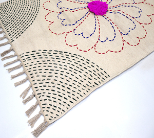 Alfombra de Patchwork Boho Kantha de Algodón Hecha a Mano, 4x6 Pies, Ecológica, Apta para Mascotas, Decoración del Hogar - Product Image 5