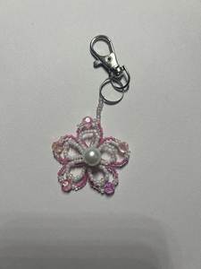 Artisan Handmade Eco-Friendly Embroidery Beaded Wedding <b>Keychain</b> Colorful Floral Beadwork for Women and Girls - Product Image 1