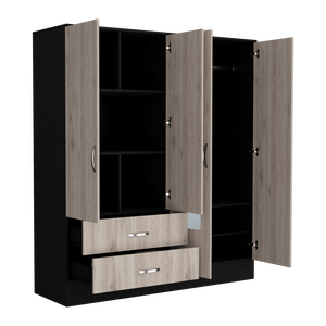 Armoire camera da letto nero e grigio chiaro Ron guardaroba elegante per la decorazione della casa - Product Image 6
