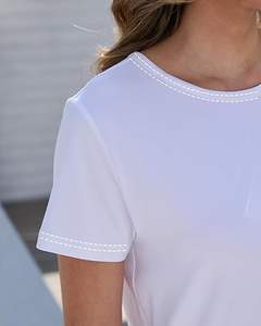 Camiseta de Algodón Ecológica Formal para Mujer con Logotipo Personalizado al por Mayor, con Forro Polar, Manga Corta, Diseño Liso, Verano, OEM - Product Image 2