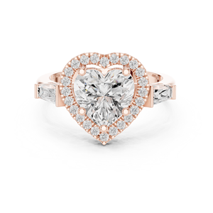 Anillo de Compromiso de Lujo con Corte Corazón de 2 Quilates, Cultivado en Laboratorio, con Halo, Oro de 10K, 14K, 18K, Certificado IGI, Diamante VVS VS DEF, para Aniversario o Boda - Product Image 5