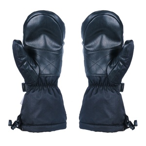 Guantes de esquí con dedos completos, negros, de poliéster, con aislamiento térmico, cierre de gancho y bucle, unisex, para invierno y actividades al aire libre - Product Image 4