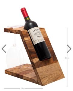 Modern Wooden Wine <b>Rack</b> Tabletop Bottle Holder Rectangle Shape 1L Capacity Handcrafted Display Stand Home <b>Bar</b> Kitchen Decor - Product Image 2