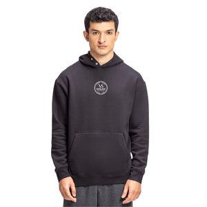 <b>Men's</b> Regular Fit Hoodie Black Fleece Fabric Rubber Patch Hood Snap Buttons Hooded Sweatshirt Casual Streetwear OEM ODM - Product Image 4