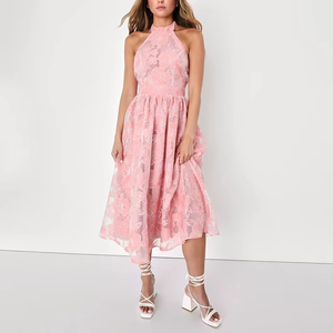 Vestidos Casuales Largos Elegantes de Verano para Mujer, Ropa Formal Personalizada con Tirantes Colgantes en el Cuello - Product Image 1