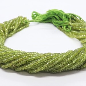 Cuentas facetadas de peridoto natural de 4-4.5 mm, piedra preciosa de peridoto, hilo de 13 pulgadas, cuentas de peridoto al por mayor para la fabricación de joyería. - Product Image 2