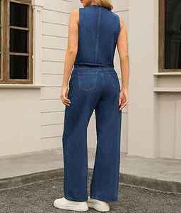 Top en jean pour femmes grandes tailles, respirant, écologique, à prix abordable, design personnalisé, parmi les plus vendus - Product Image 3