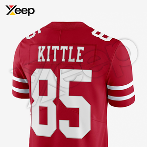 เสื้อฟุตบอลอเมริกัน XEEP รุ่นปรับแต่งได้ XC-AFU-08 สำหรับผู้ชาย เนื้อผ้าโพลีเอสเตอร์น้ำหนักเบา ระบายอากาศได้ดี พิมพ์ลายด้วยเทคโนโลยีฮีททรานเฟอร์ ประสิทธิภาพสูง - Product Image 4