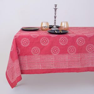 Manteles de comedor con estampado Dabu hechos a mano, fabricantes de manteles 100% algodón para hoteles, cubiertas de mesa personalizadas para fiestas - Product Image 1